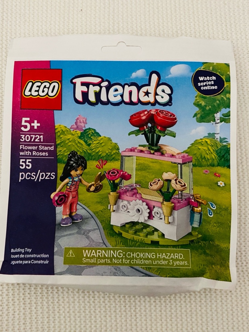 Lego friends flower stand with roses